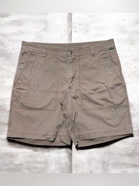 Howler Brothers Clarksville Walk Shorts 8” Size 36 Isotaupe Brushed Twill